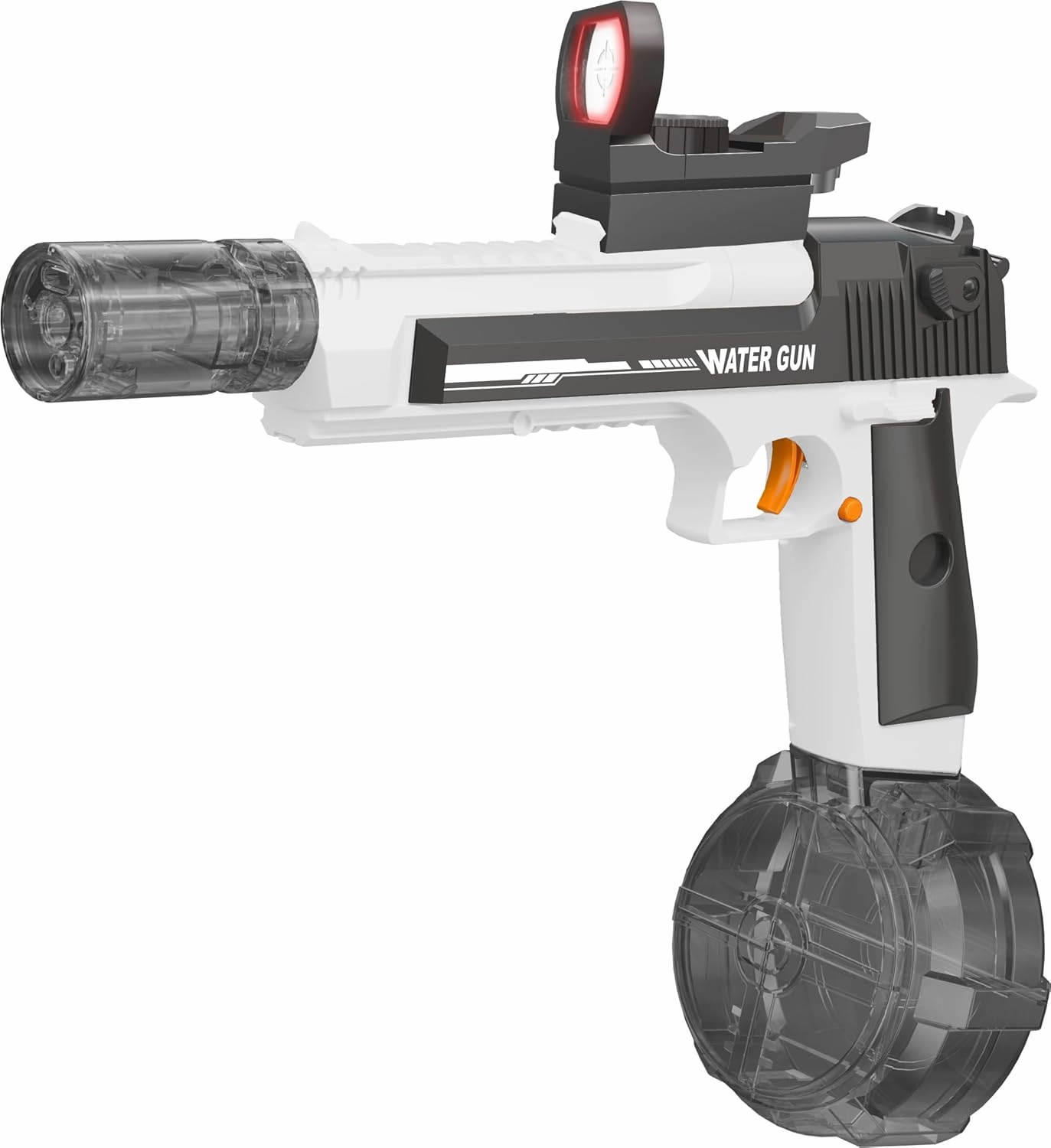 Electric Toy Water Gun, 480ml Large Water Tank, 26ft Ultra Long Range, numerous Accessories, Long-Lasting Endurance,Suitable for Indoor and Outdoor Activities in Summer (2108-9Q-Pure Gray)