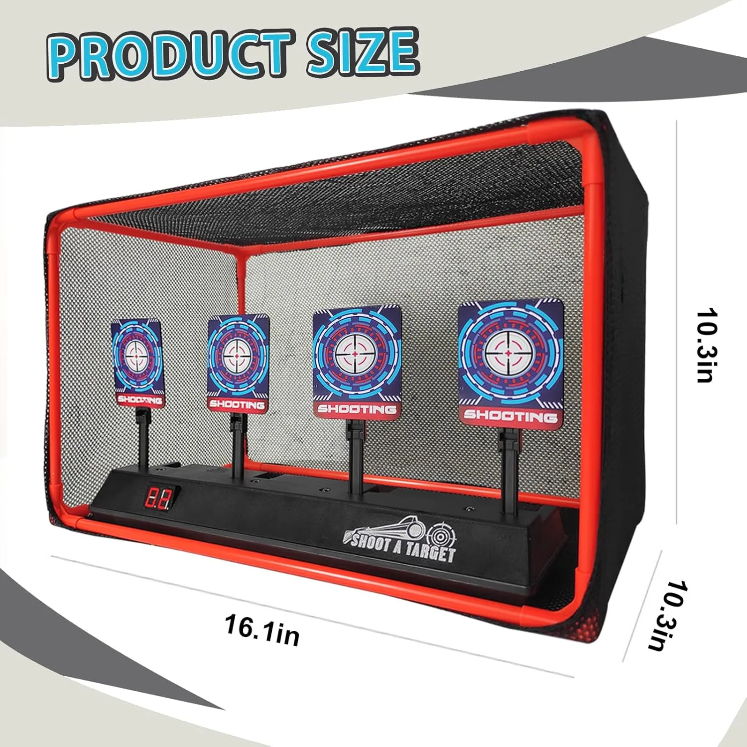 Electronic Auto Reset Digital Shooting Target with net for Toy Gun Gifts for Kids Boys Girls Age 3 