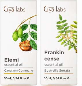 Elemi Essential Oil for Skin & Frankincense Oil for Skin Set - 100% Natural Aromatherapy Grade Essential Oils Set - 2x0.34 fl oz - Gya Labs