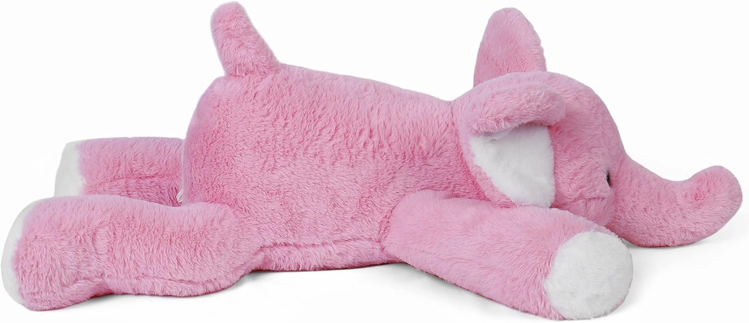 Elephant Weighted Stuffed Animals 5 lbs 24" Pink, Giant Elephant Weighted Plush Pillow Huggable Plushie Gift for Kids and Adults