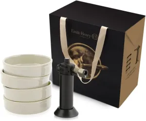 Emile Henry Ceramic eh029711 Crème Brûlée Set, Clay, 12 x 12 x 3 cm