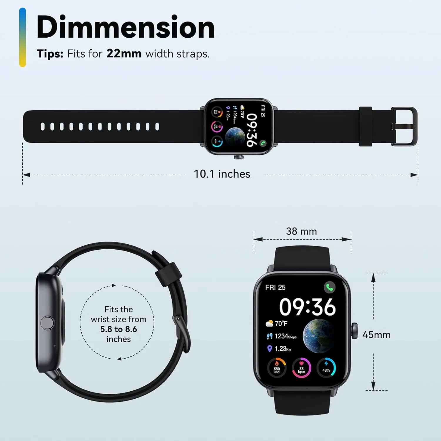 ENOMIR Smart Watch for Men Women, Alexa Built-in Fitness Tracker with Call Function & 2025 Upgraded 1.85" HD Anti-Fall Screen, 5ATM Waterproof Heart Rate/Sleep/SpO2 Monitor, iOS Android Compatible