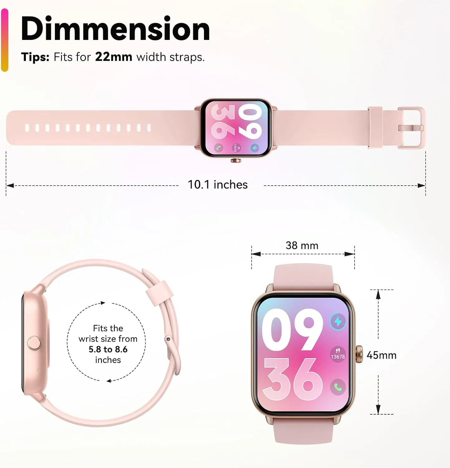 ENOMIR Smart Watch for Men Women, Alexa Built-in Fitness Tracker with Call Function & 2025 Upgraded 1.85" HD Anti-Fall Screen, 5ATM Waterproof Heart Rate/Sleep/SpO2 Monitor, iOS Android Compatible
