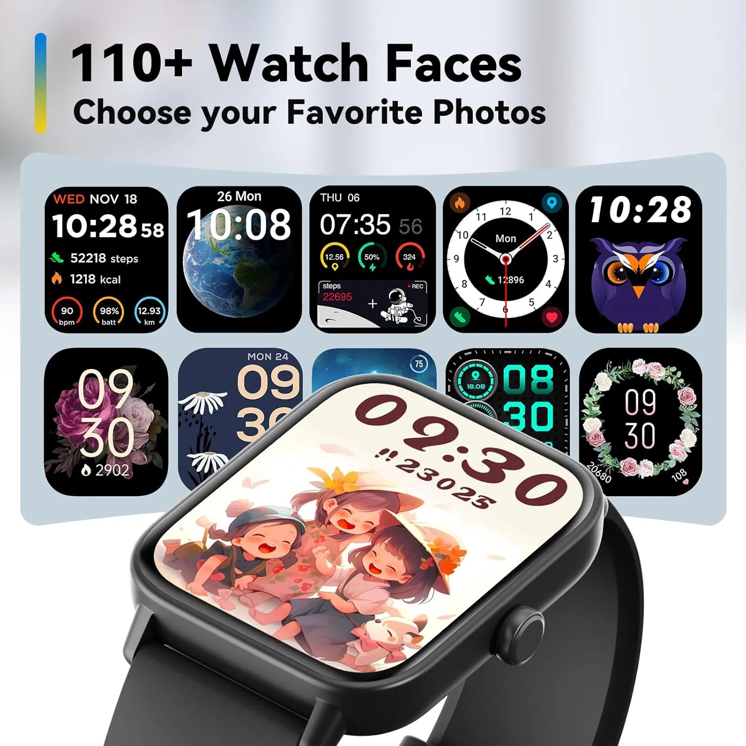 ENOMIR Smart Watch for Men Women, Alexa Built-in Fitness Tracker with Call Function & 2025 Upgraded 1.85" HD Anti-Fall Screen, 5ATM Waterproof Heart Rate/Sleep/SpO2 Monitor, iOS Android Compatible