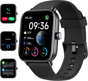 ENOMIR Smart Watch for Men Women, Alexa Built-in Fitness Tracker with Call Function & 2025 Upgraded 1.85" HD Anti-Fall Screen, 5ATM Waterproof Heart Rate/Sleep/SpO2 Monitor, iOS Android Compatible
