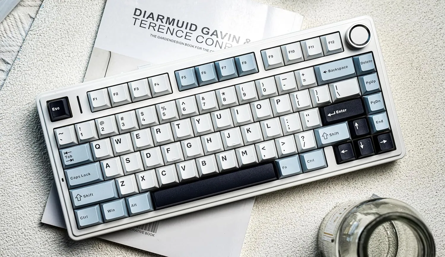 EPOMAKER x Aula F75 Gasket Mechanical Keyboard, 75% Wireless Hot Swappable Gaming Keyboard with Five-Layer Padding&Knob, Bluetooth/2.4GHz/USB-C, RGB (Light Blue, LEOBOG Reaper Switch)