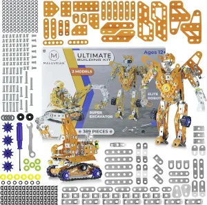 Erector Set for Boys & Girls - Metal Model Kits for Adults, Teens & Advanced Kids - Stem Toys - Build A Robot or Excavator - Educational & Engineering Toys - Building Kit | 389 pcs