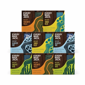 Every Man Jack Cold Plunge Mens Bar Soap Set - Deeply Cleans, Hydrates with Naturally Derived Ingredients - Iconic Cold Water Scents - Pacific Dive, Glacier Bay, Tahoe Blue, Yosemite Falls, 8 Bar Set