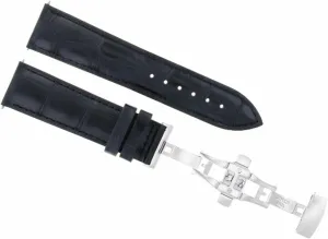 Ewatchparts 19mm Leather Watch Band Strap With Deployment Clasp Compatible With IWC Black