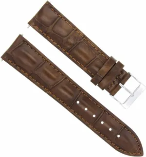 Ewatchparts 20mm Genuine Leather Watch Band Strap Compatible With Raymond Weil Watch Light Brown