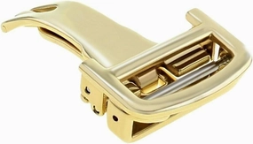 Ewatchparts 16mm Deployment Leather Watch Band Strap Clasp Compatible With Cartier Roadster/Solo Gold