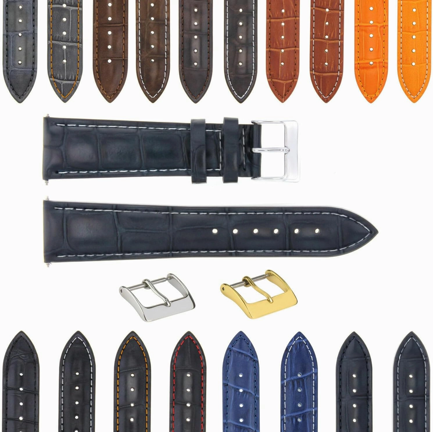 Ewatchparts 17-18-19-20-21-22-23-24MM GENUINE ITALIAN LEATHER WATCH BAND STRAP FOR WATCHES