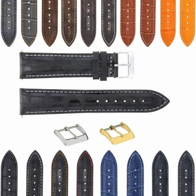 Ewatchparts 17-18-19-20-21-22-23-24MM GENUINE ITALIAN LEATHER WATCH BAND STRAP FOR WATCHES