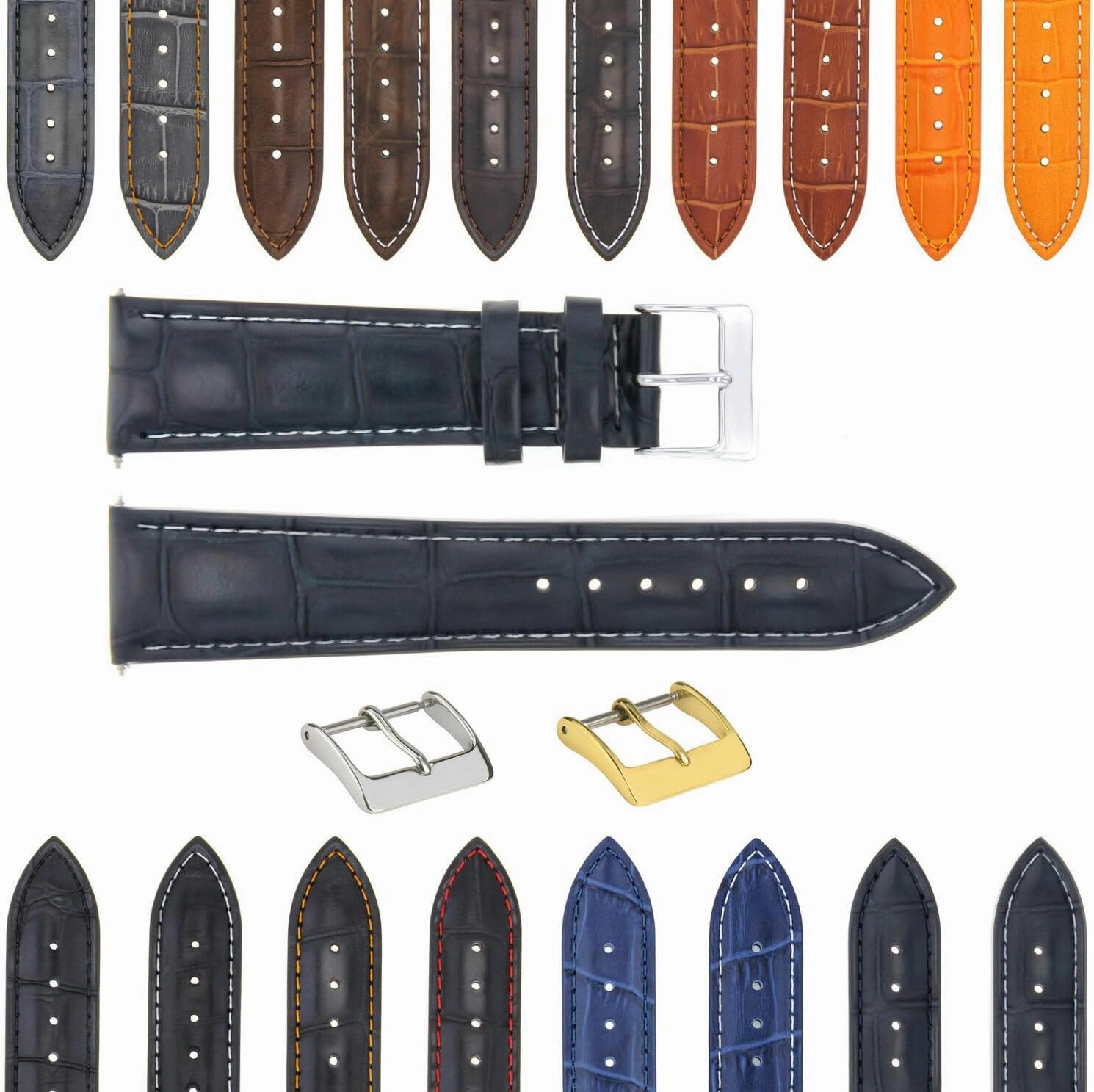 Ewatchparts 17-18-19-20-21-22-23-24MM GENUINE ITALIAN LEATHER WATCH BAND STRAP FOR WATCHES