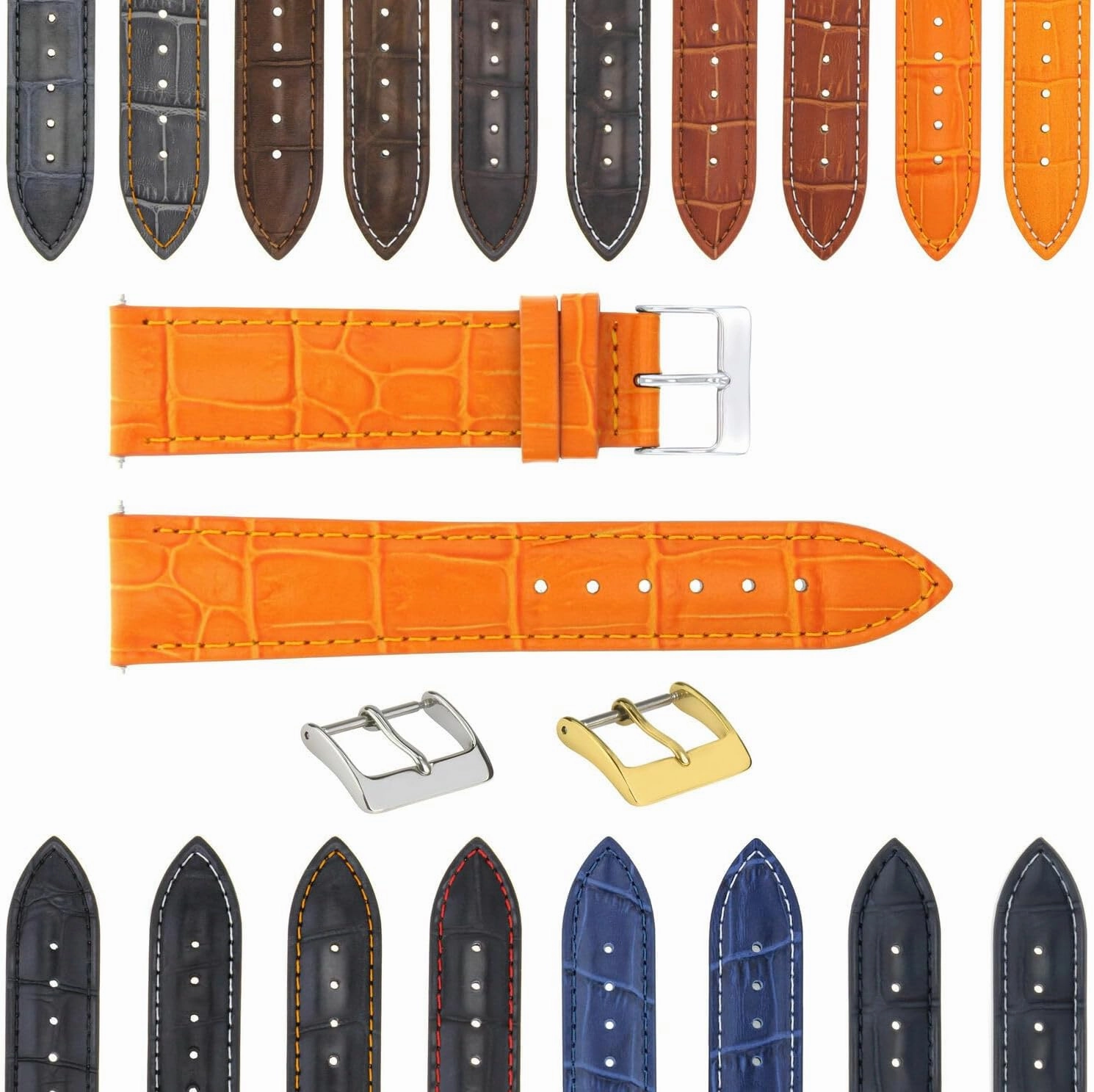 Ewatchparts 17-18-19-20-21-22-23-24MM GENUINE ITALIAN LEATHER WATCH BAND STRAP FOR WATCHES