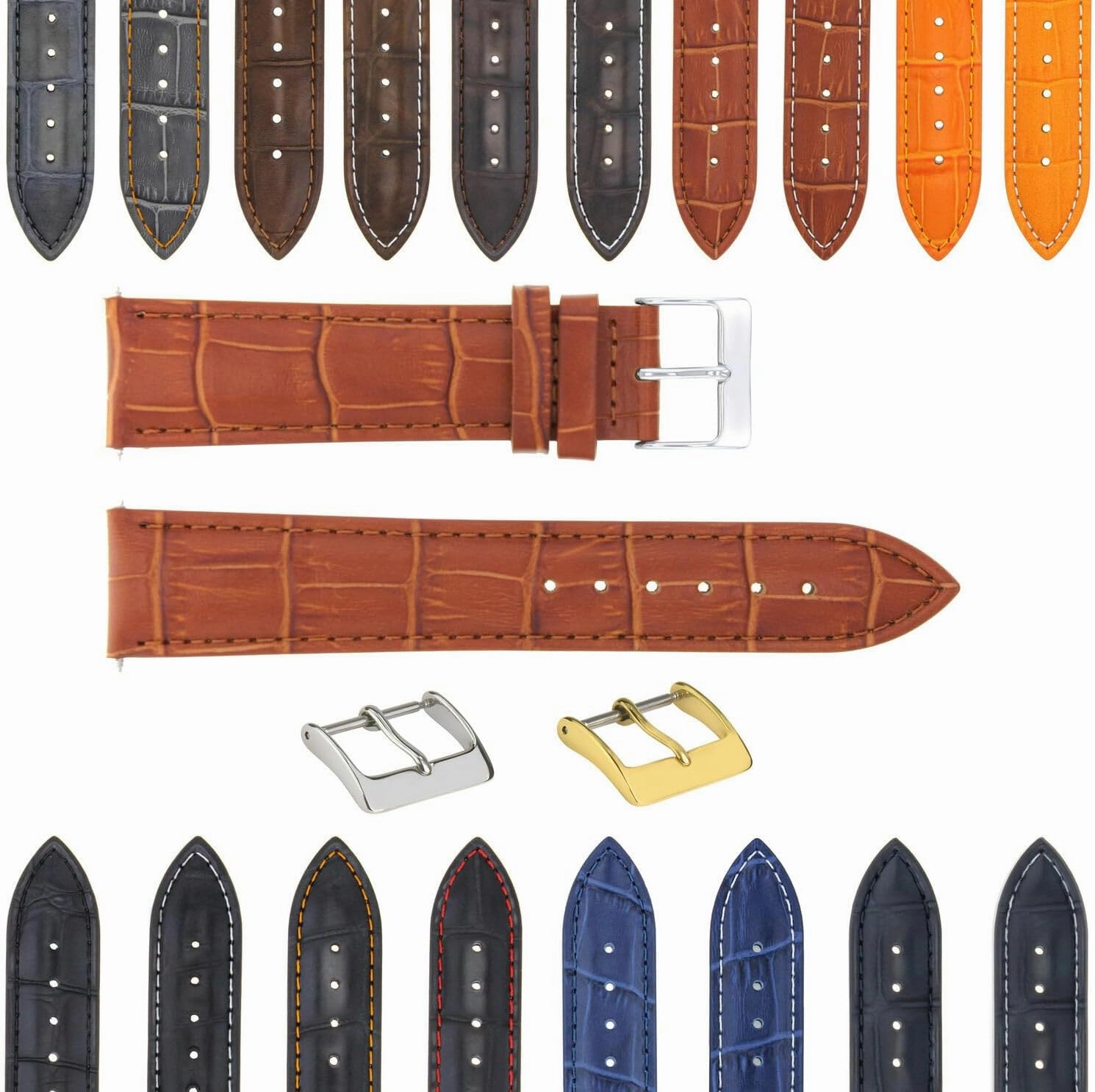 Ewatchparts 17-18-19-20-21-22-23-24MM GENUINE ITALIAN LEATHER WATCH BAND STRAP FOR WATCHES