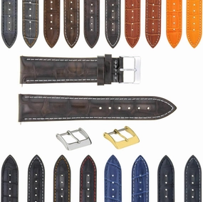 Ewatchparts 17-18-19-20-21-22-23-24MM GENUINE ITALIAN LEATHER WATCH BAND STRAP FOR WATCHES
