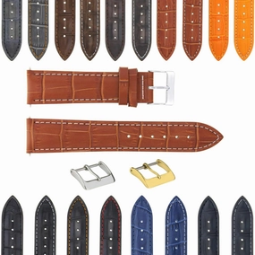 Ewatchparts 17-18-19-20-21-22-23-24MM GENUINE ITALIAN LEATHER WATCH BAND STRAP FOR WATCHES