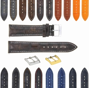 Ewatchparts 17-18-19-20-21-22-23-24MM GENUINE ITALIAN LEATHER WATCH BAND STRAP FOR WATCHES