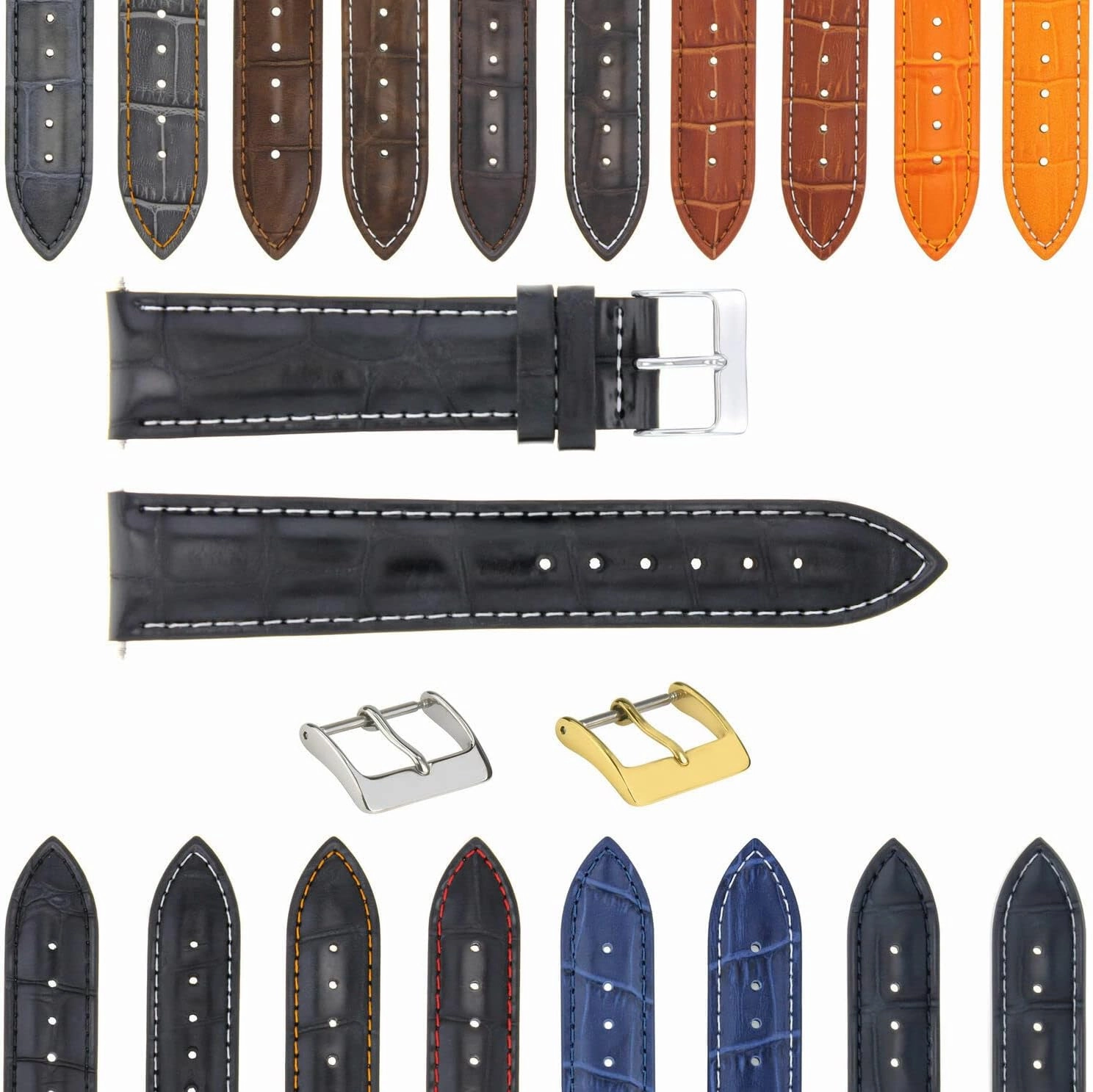 Ewatchparts 17-18-19-20-21-22-23-24MM GENUINE ITALIAN LEATHER WATCH BAND STRAP FOR WATCHES