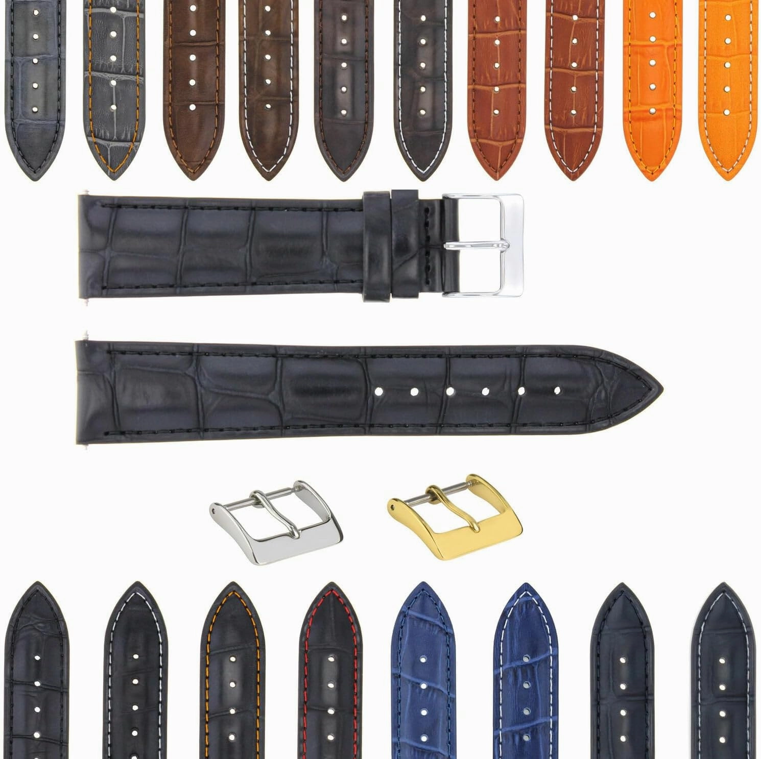 Ewatchparts 17-18-19-20-21-22-23-24MM GENUINE ITALIAN LEATHER WATCH BAND STRAP FOR WATCHES