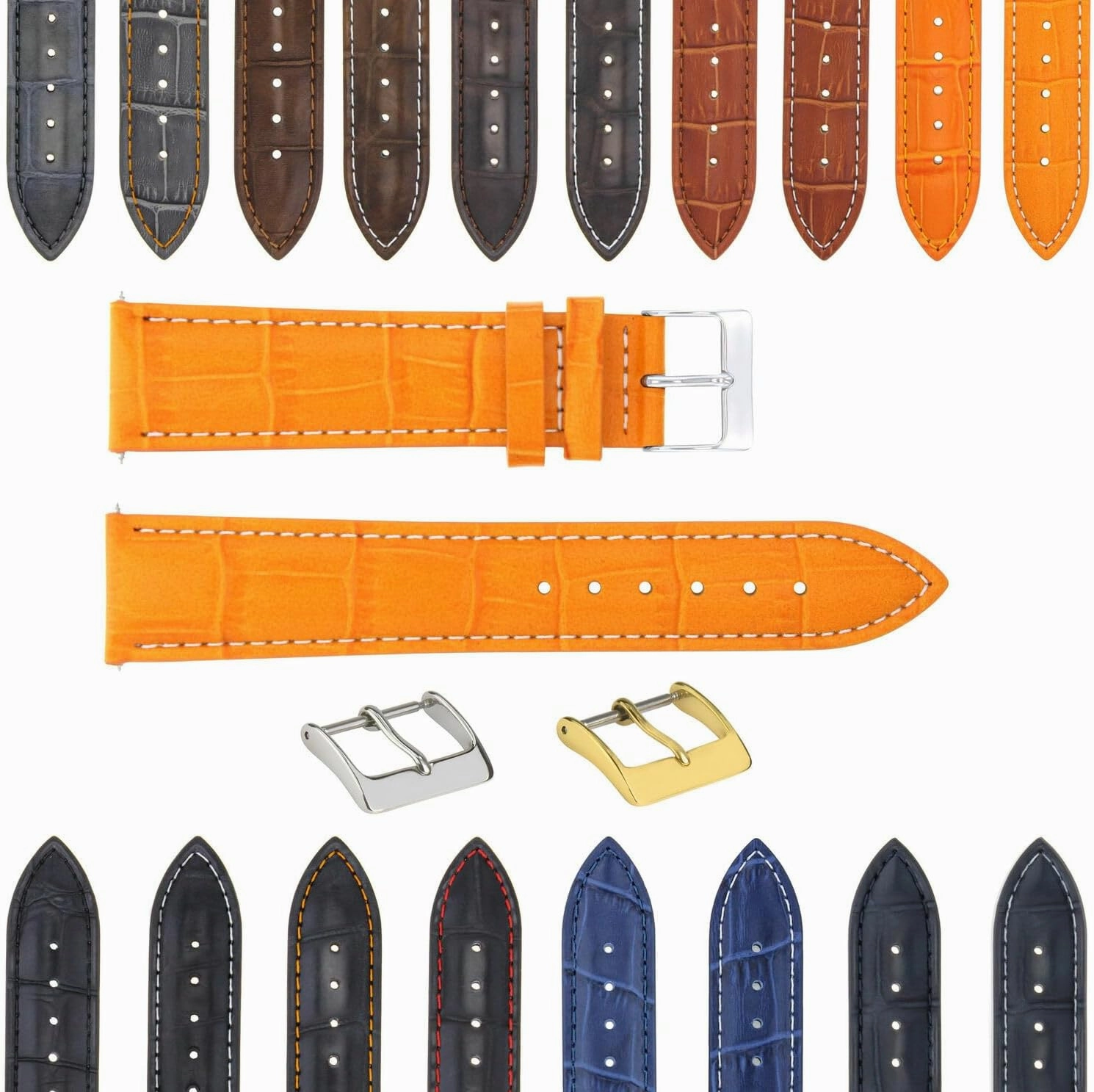 Ewatchparts 17-18-19-20-21-22-23-24MM GENUINE ITALIAN LEATHER WATCH BAND STRAP FOR WATCHES