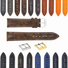Ewatchparts 17-18-19-20-21-22-23-24MM GENUINE ITALIAN LEATHER WATCH BAND STRAP FOR WATCHES