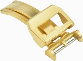 Ewatchparts 18mm Deployment Clasp Buckle Compatible With IWC Pilot Portugese Aquatimer Watch Band Strap Gold