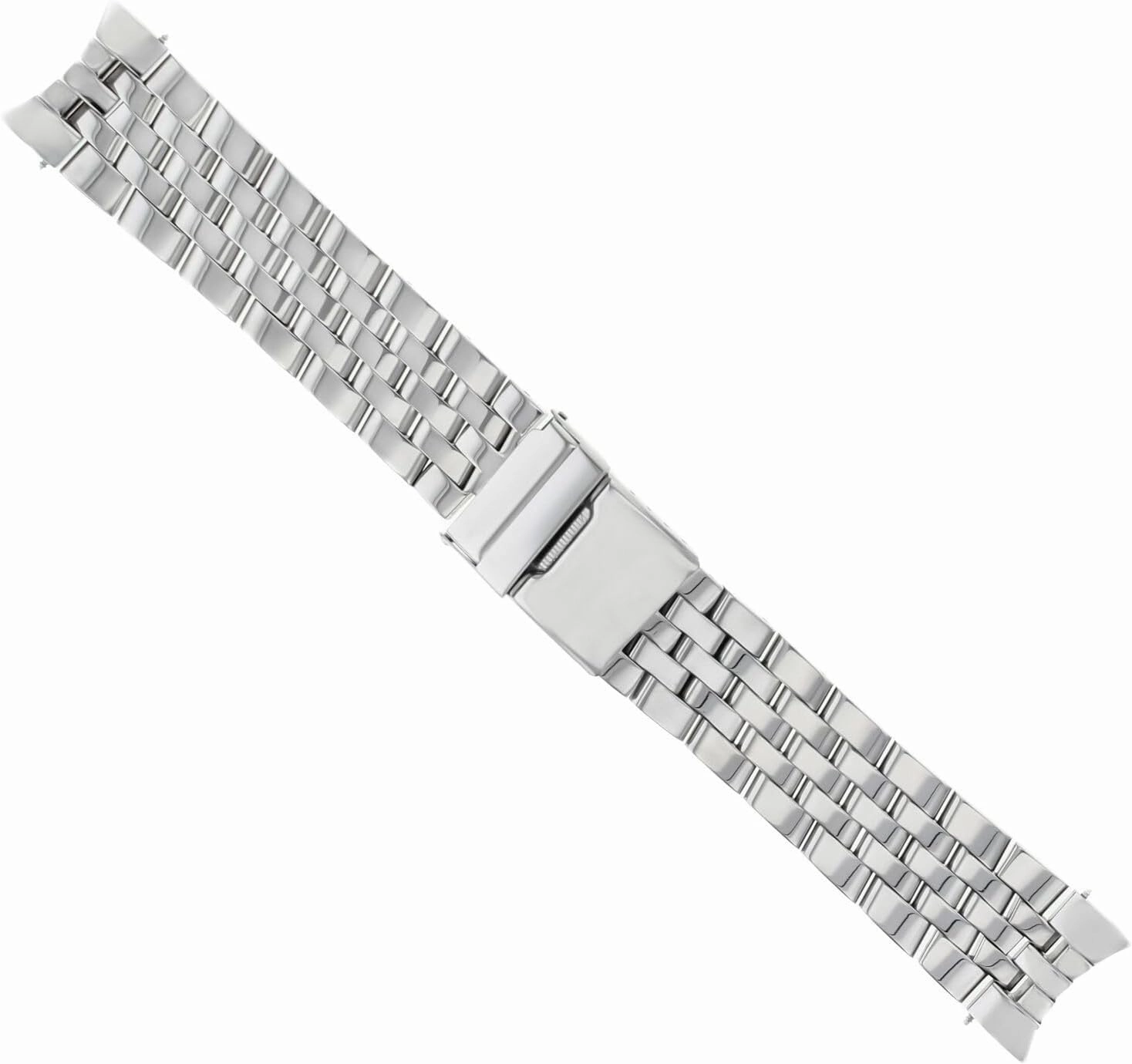 Ewatchparts 24mm Watch Band Bracelet Compatible With Breitling Pilot 5 Link Polish Stainless Steel Curved End
