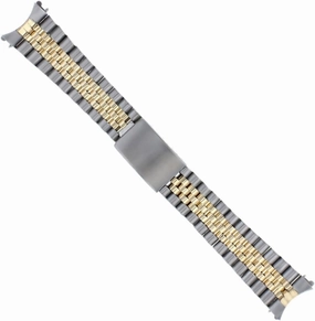 Ewatchparts Jubilee Watch Band Compatible With 34mm Rolex Men Date 1500 Airking Real Gold 14K Stainless Steel 19mm