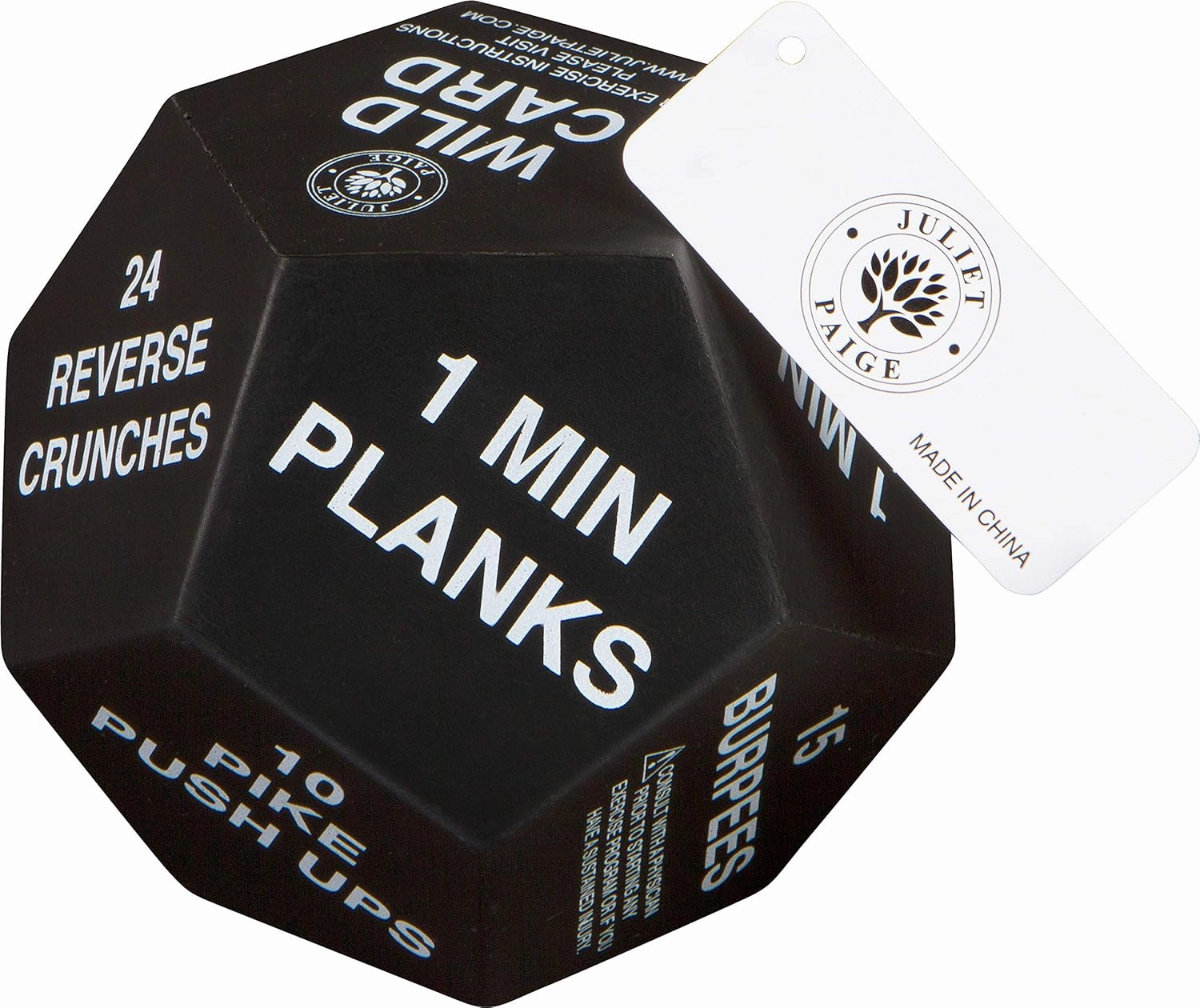 Exercise Dice for Fitness, Gym Workouts, WOD, Home Bodyweight HIIT, and Adult Sports Training - 4 Inches in Diameter - 12 Sided