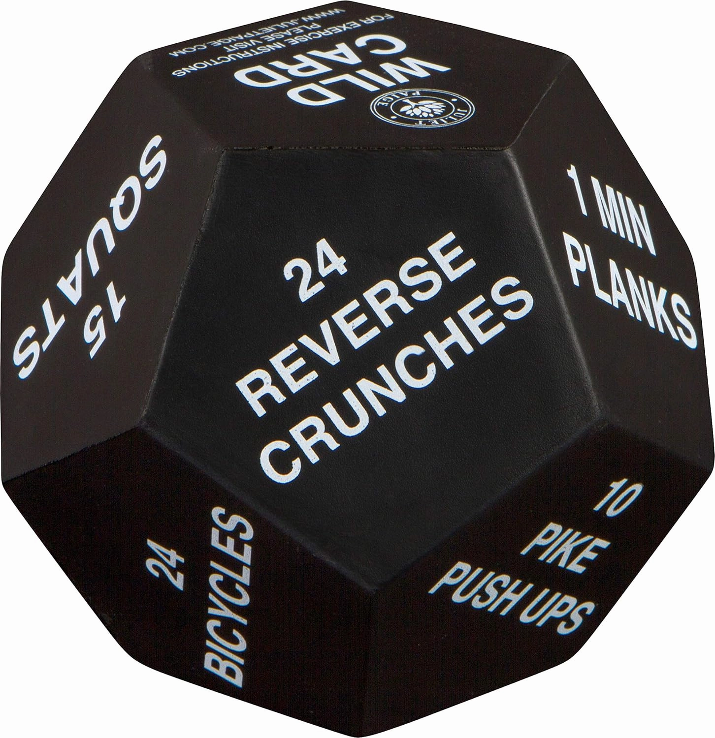 Exercise Dice for Fitness, Gym Workouts, WOD, Home Bodyweight HIIT, and Adult Sports Training - 4 Inches in Diameter - 12 Sided