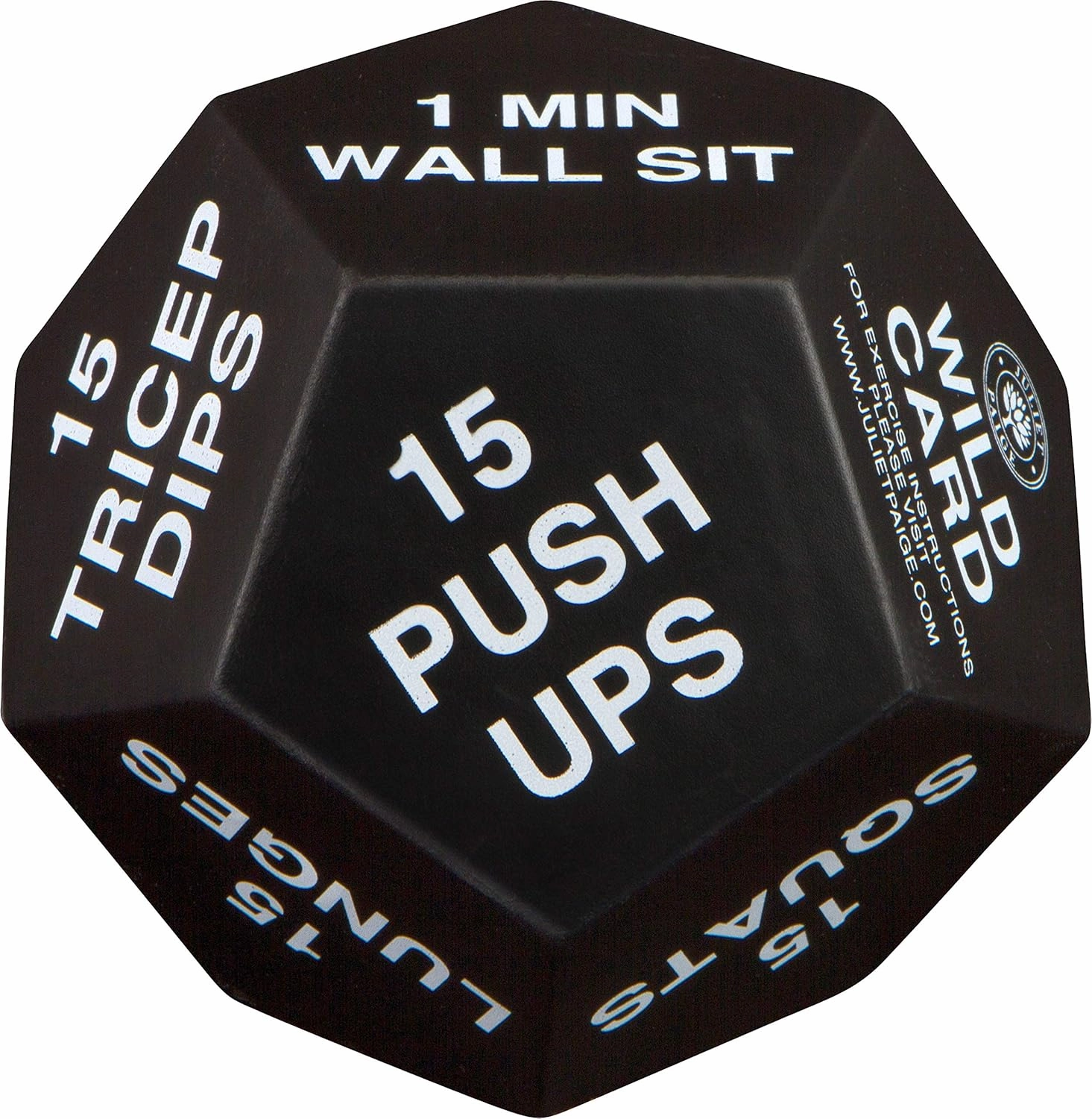 Exercise Dice for Fitness, Gym Workouts, WOD, Home Bodyweight HIIT, and Adult Sports Training - 4 Inches in Diameter - 12 Sided