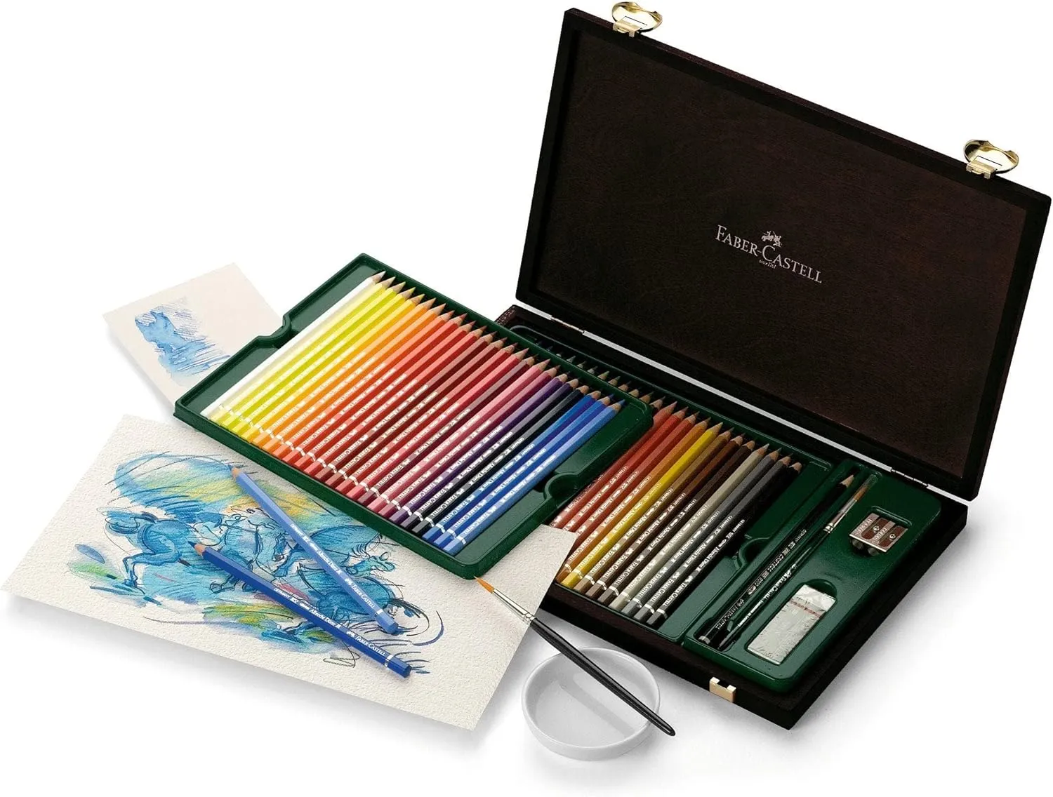 Faber-Castell Art & Graphic Albrecht Dürer Watercolour Pencil, Multicoloured, Wooden Case Of 48, For Art, Craft, Drawing, Sketching, Home, School, University, Colouring