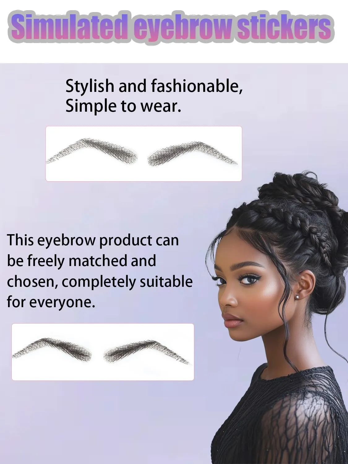 False Eyebrows for Women Realistic Human Hair Brow Extensions Easy to Use & Reusable Fake Eyebrows for Natural Look