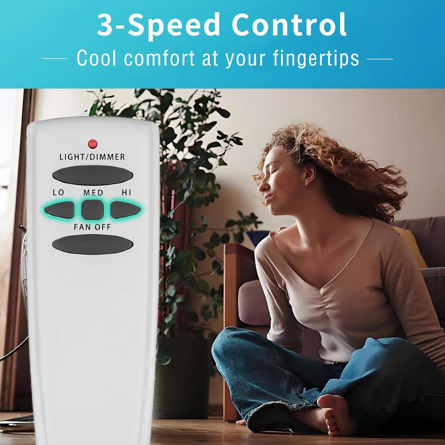 Fan-HD Remote Control for Hampton Bay, Hunter,Harbor Brezee Ceiling Fans, 3-Speed Light Dimmer 303.9MHz, Replaces L3H2010FANHD L3H2014FANHD UC7078T CHQ7078T HD5 (Remote Only)