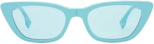 FENDI Blue Logo Cat Eye Ladies Sunglasses FE40089I 90X 53