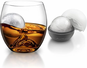 Final Touch On The Rock Glass with Ice Ball Mold - Elevate Your Whiskey, Scotch & Bourbon Experience | Enhanced Aromas, Long-lasting Ice, Generous Capacity (GS300)