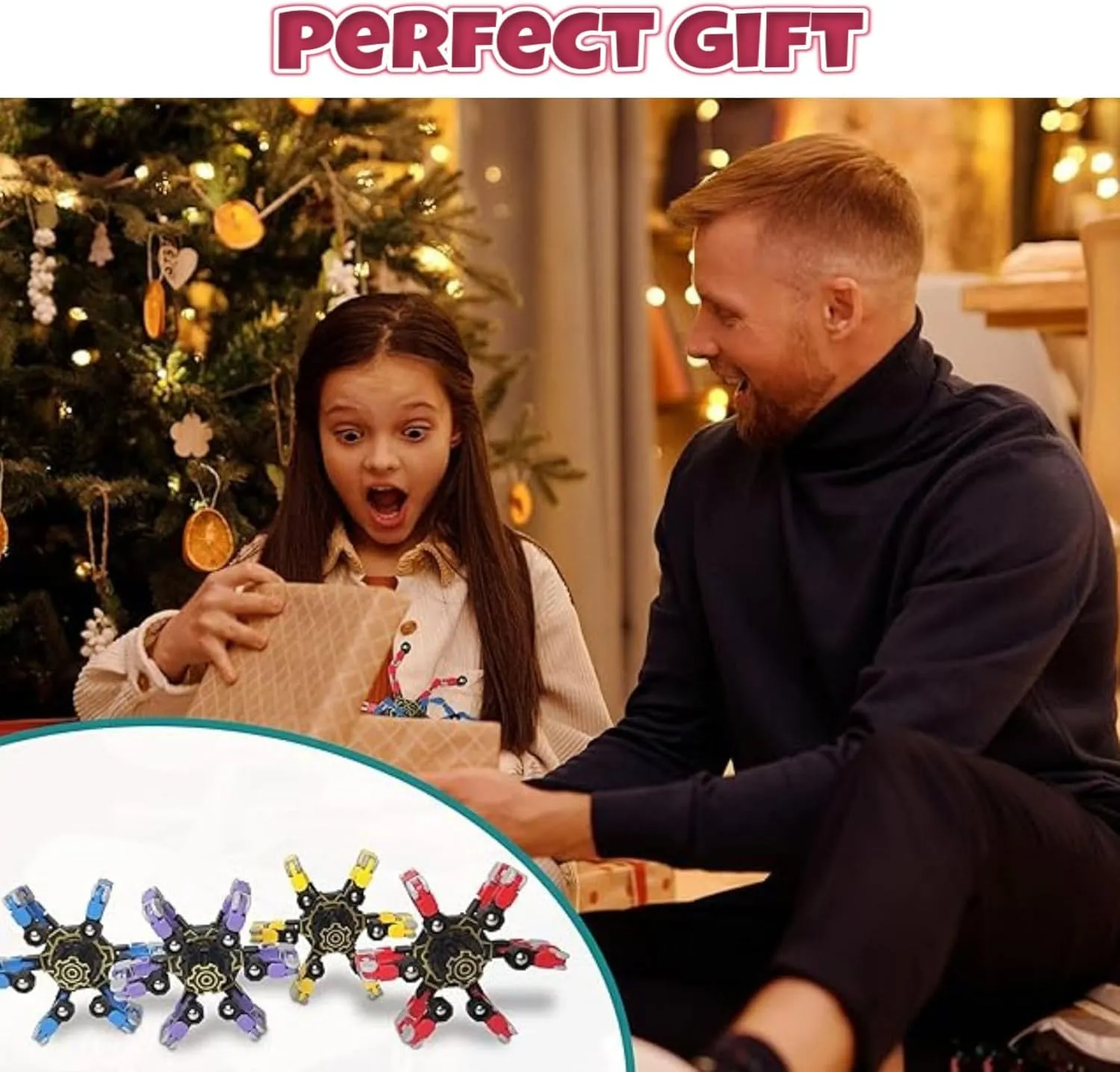 Fingertip Gyro Toy Fidget Mechanical DIY Transformable Fidget Spinners Fidget Toys Robot Creative Chain Gyro Toy for Goodie Bag Stuffers Party Favors Gift Prizes Novely Anxiety Toys (Multicolor100pcs)