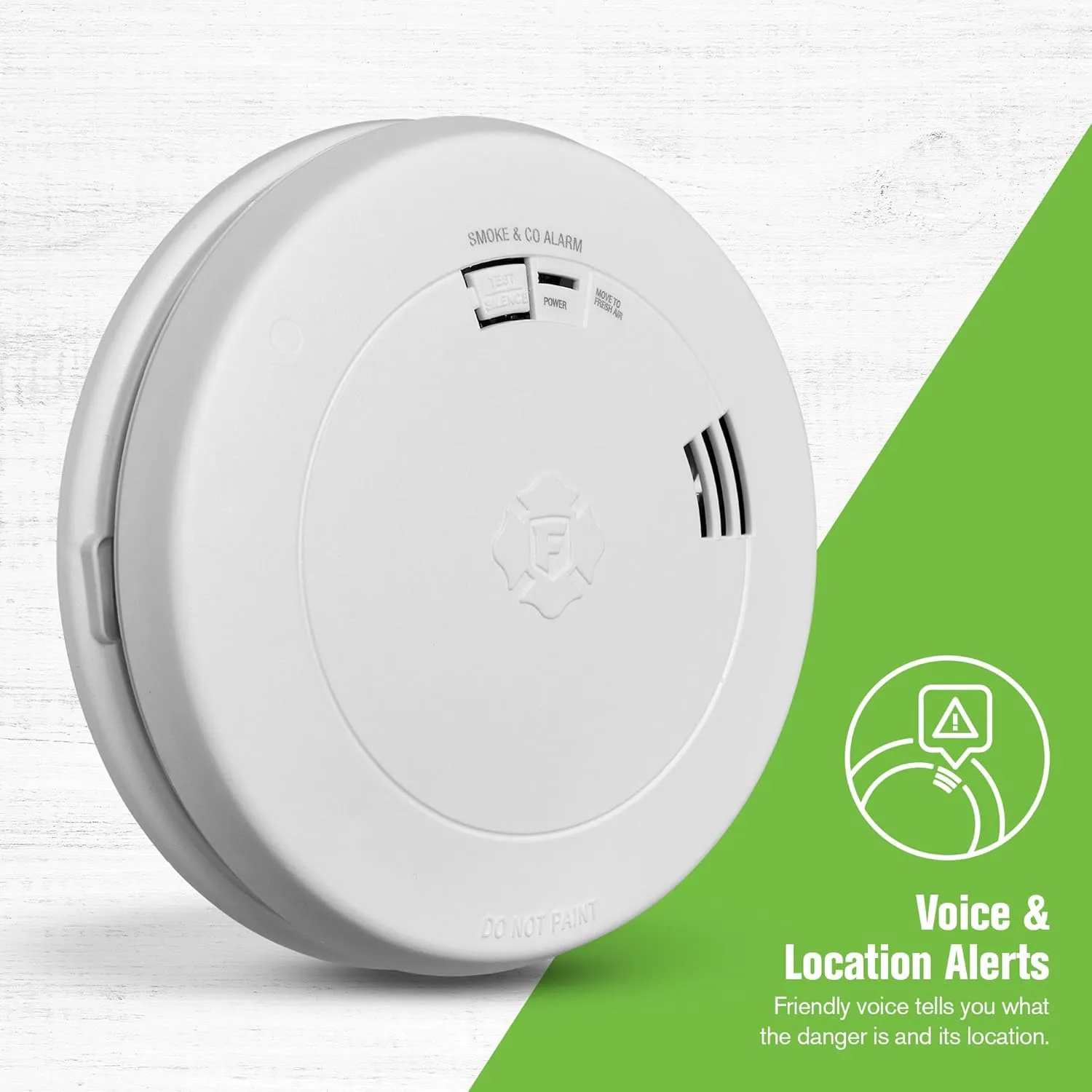 First Alert SMCO210V, 10-Year Sealed Battery Combination Smoke & Carbon Monoxide Alarm with Voice & Location Alerts, 1-Pack