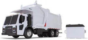 First Gear 1/25 Scale White Plastic Toy Mack LR with McNeilus Meridian Front Load Garbage Truck with Bin Including Lights & Sounds (70-0626)