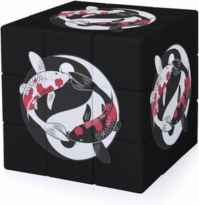 Fish Yin and Yang Funny 3x3x3 Cube Smooth Lightweight Puzzle for Adult Graphic Printing Travel
