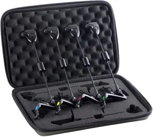 Fishing Alarm, 4Pcs Fishing Bite Alarm Led 4 Color Bite Indicator Portable Reusable with Zipper Storage Bag, Equipment