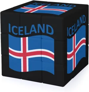 Flag of Iceland Funny 3x3x3 Cube Smooth Lightweight Puzzle for Adult Graphic Printing Travel