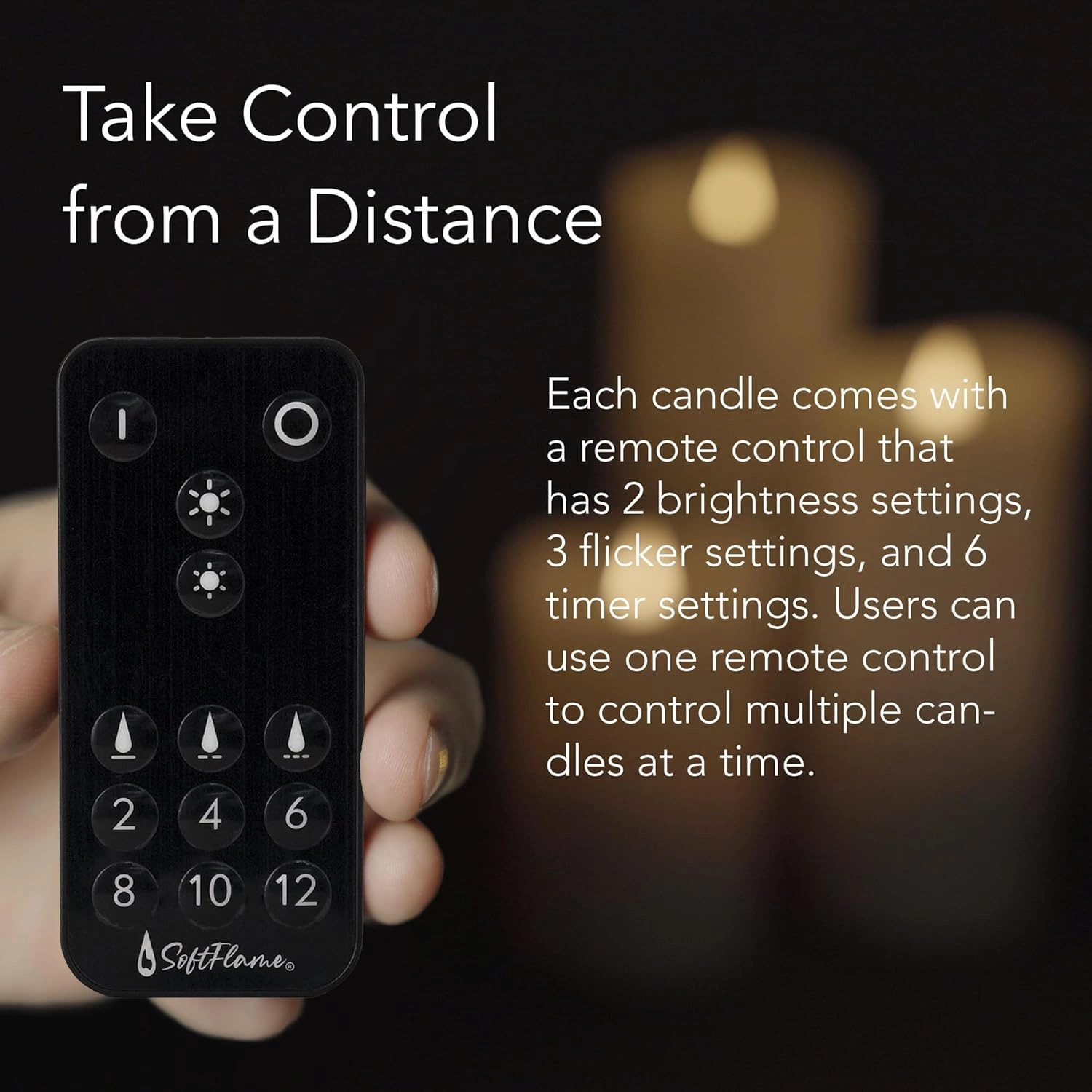 Flameless LED Candles with Remote Control, 3"x 5"Flickering 3D Moving Flame Battery Operated Candles in Real Wax Shell for Indoor Use, Home decor Ivory