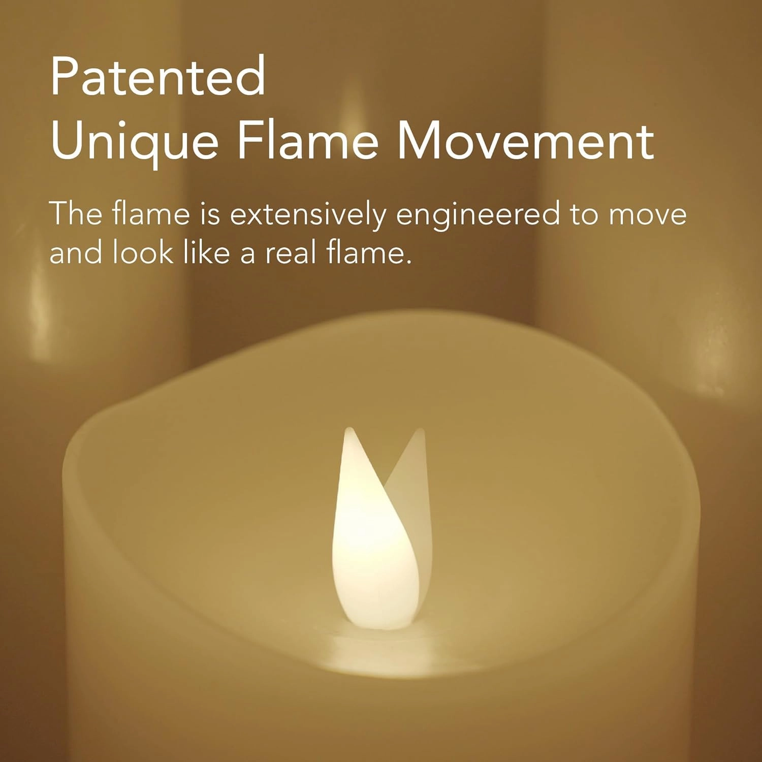 Flameless LED Candles with Remote Control, 3"x 5"Flickering 3D Moving Flame Battery Operated Candles in Real Wax Shell for Indoor Use, Home decor Ivory