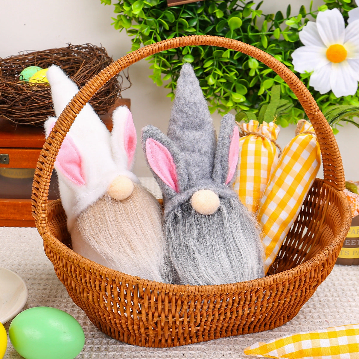 Fluffy Bunny Gnome | Easter Nordic Plush Decoration
