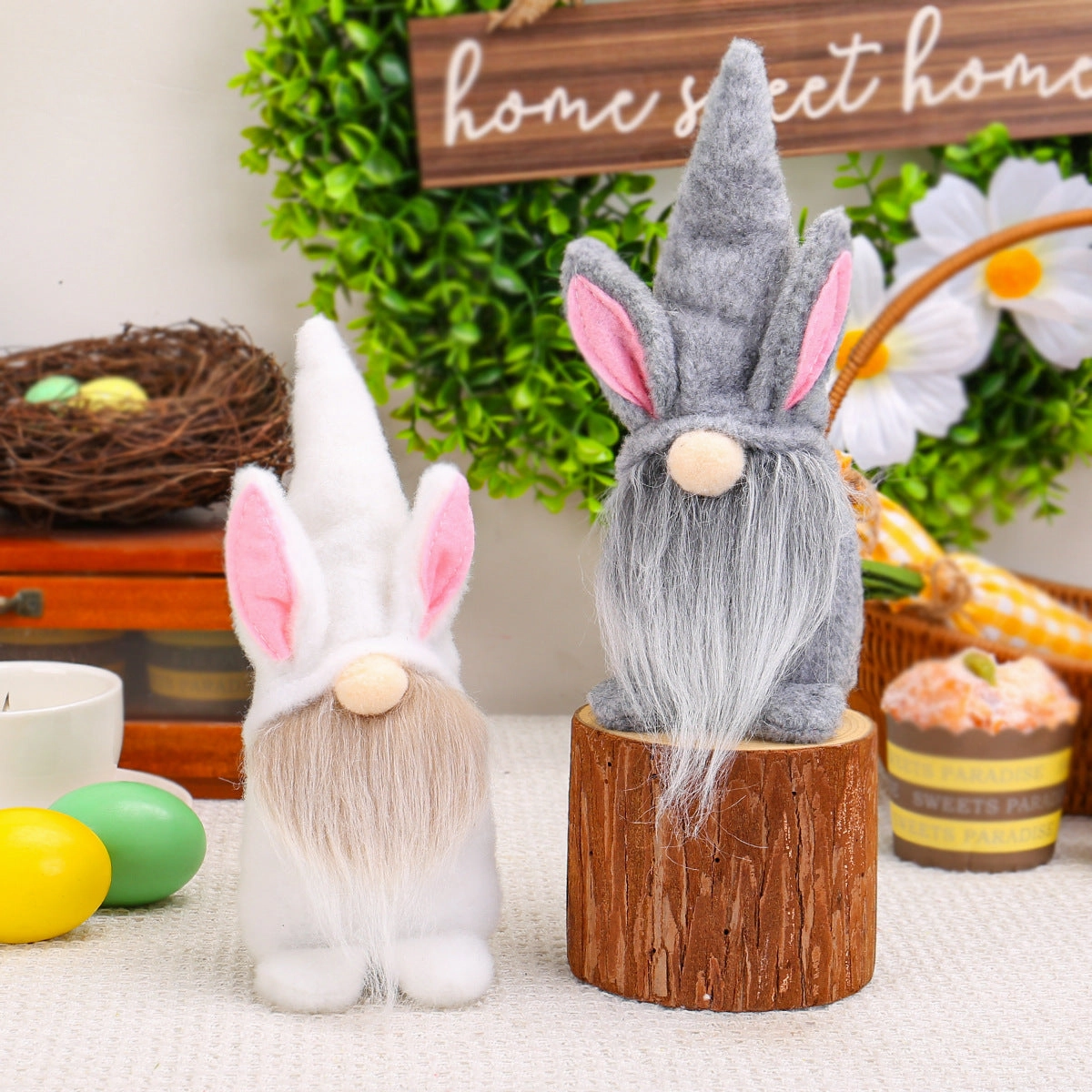 Fluffy Bunny Gnome | Easter Nordic Plush Decoration