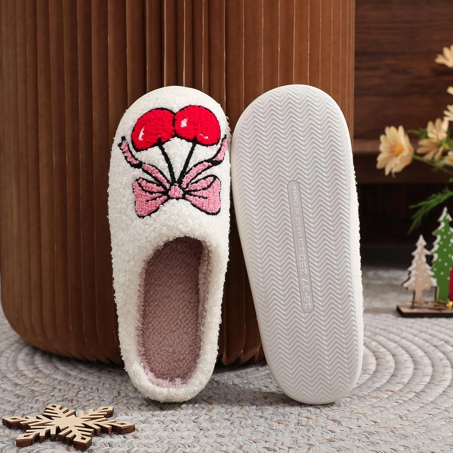 Fluffy Slippers For Womens Mens Warm Cozy Plush Fuzzy Memory Foam Slippers Slip-on House Slippers Indoor Outdoor