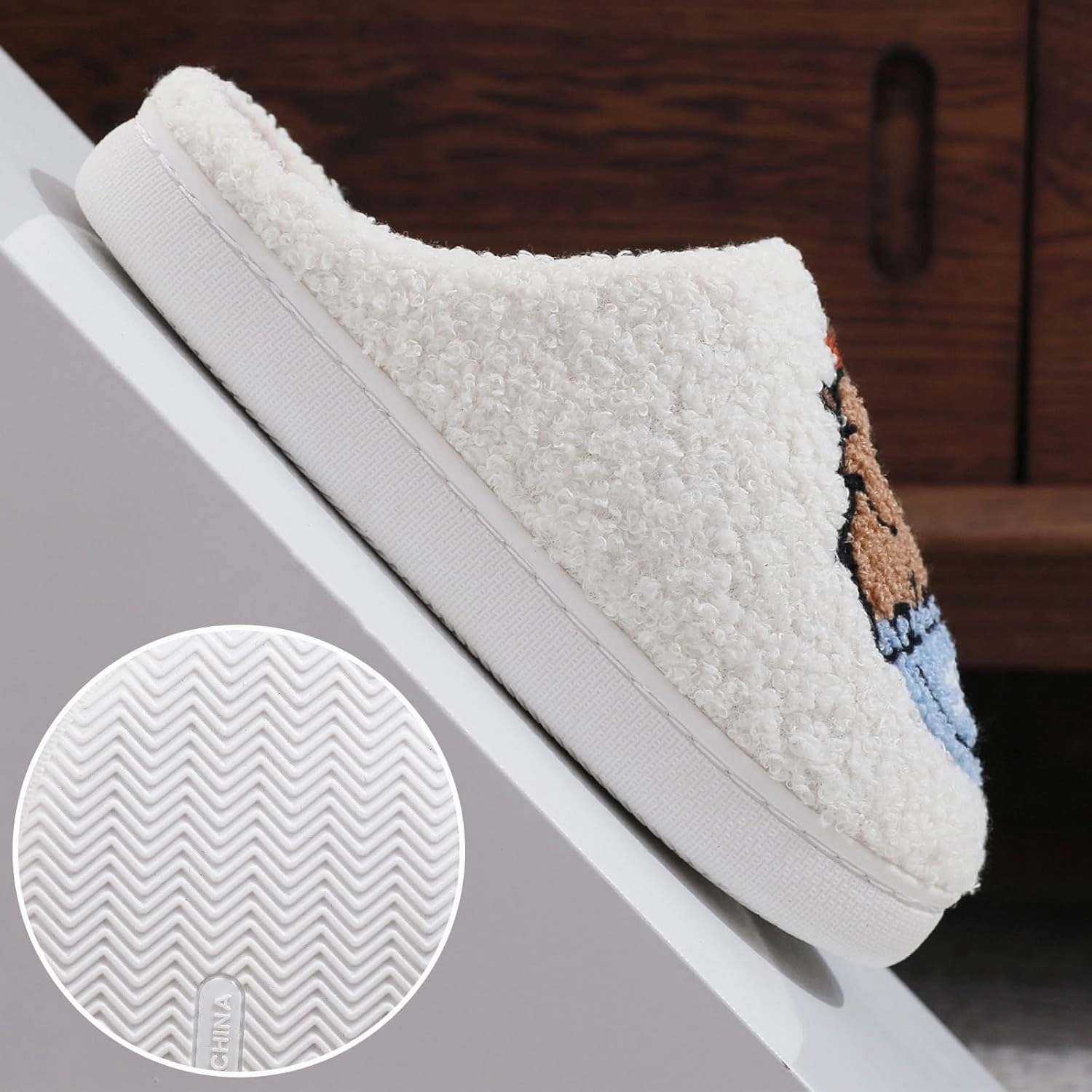 Fluffy Slippers For Womens Mens Warm Cozy Plush Fuzzy Memory Foam Slippers Slip-on House Slippers Indoor Outdoor